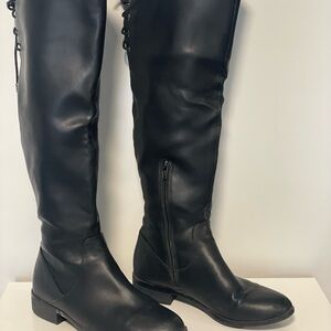 Aldo Black Knee-High faux Leather Boots